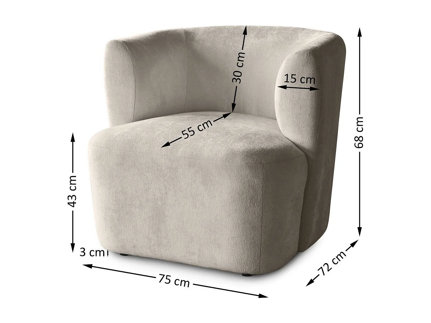 FAUTEUIL Nori cappuccino velour