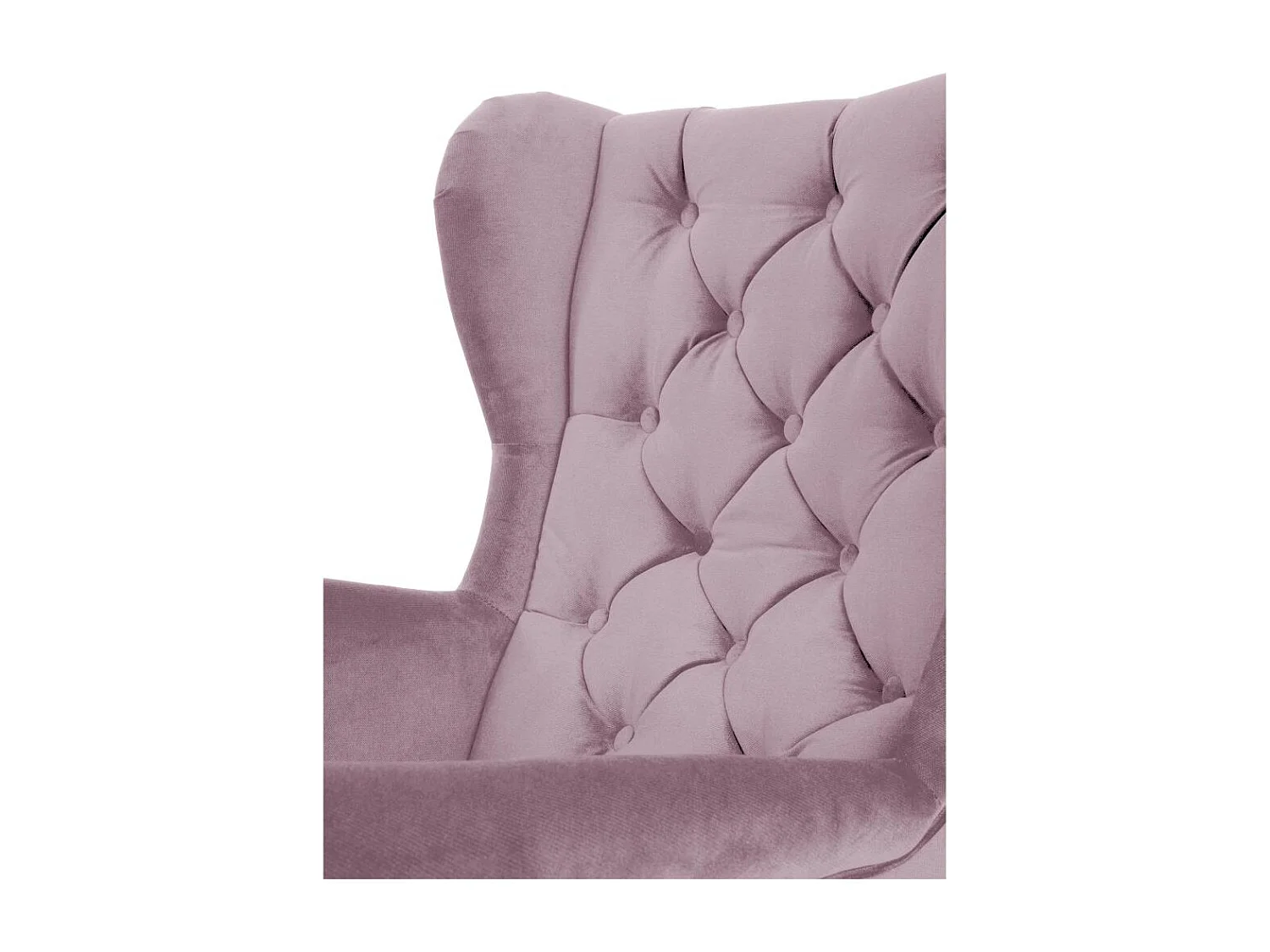 CHESTERFIELD-SESSEL Falco rosa mit Holzbeinen