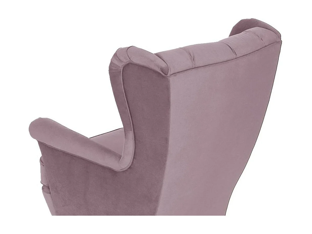 CHESTERFIELD-SESSEL Falco rosa mit Holzbeinen