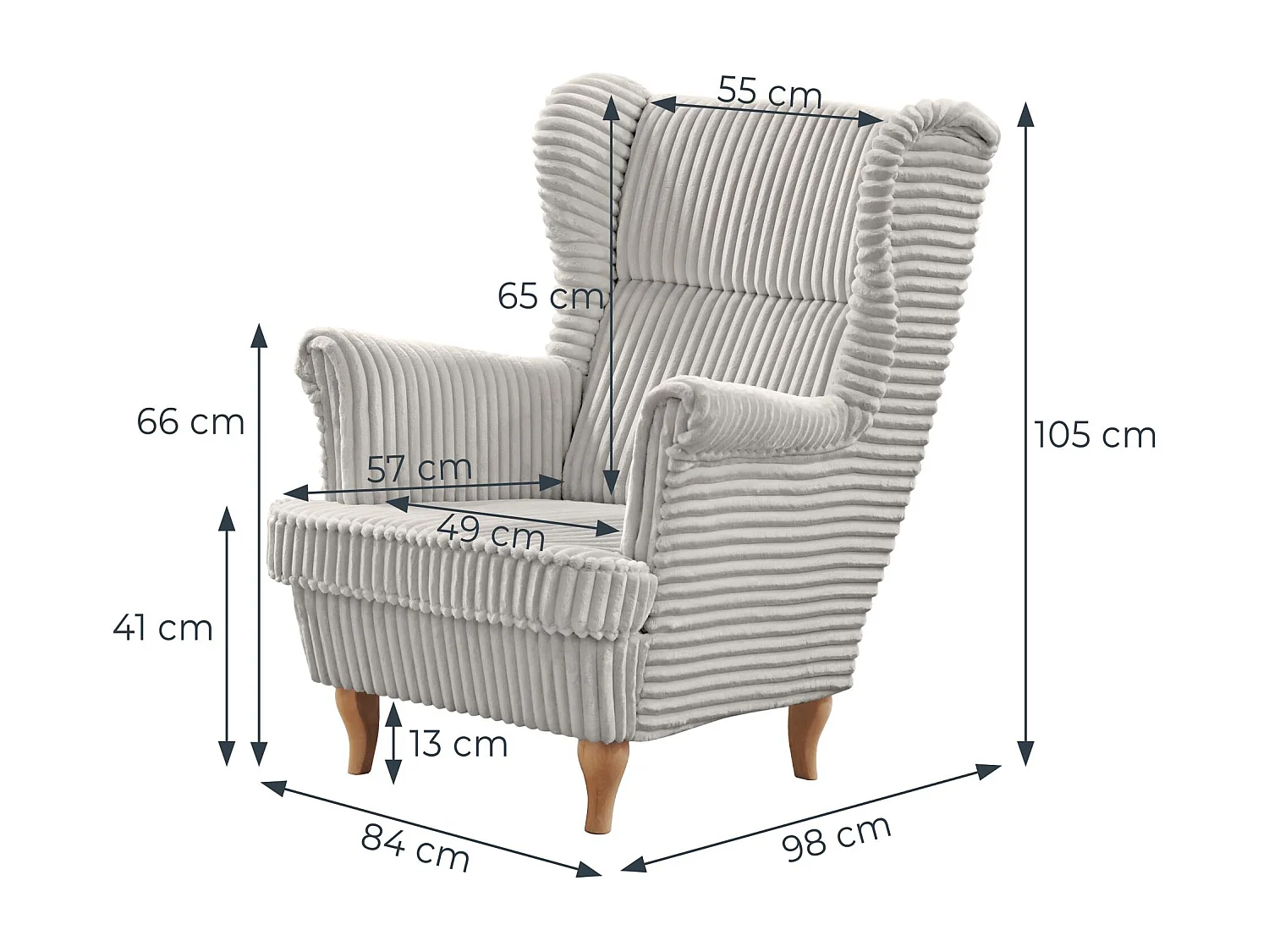 RELAXSESSEL Felix Rosa mit Buchenbeinen Cordstoff