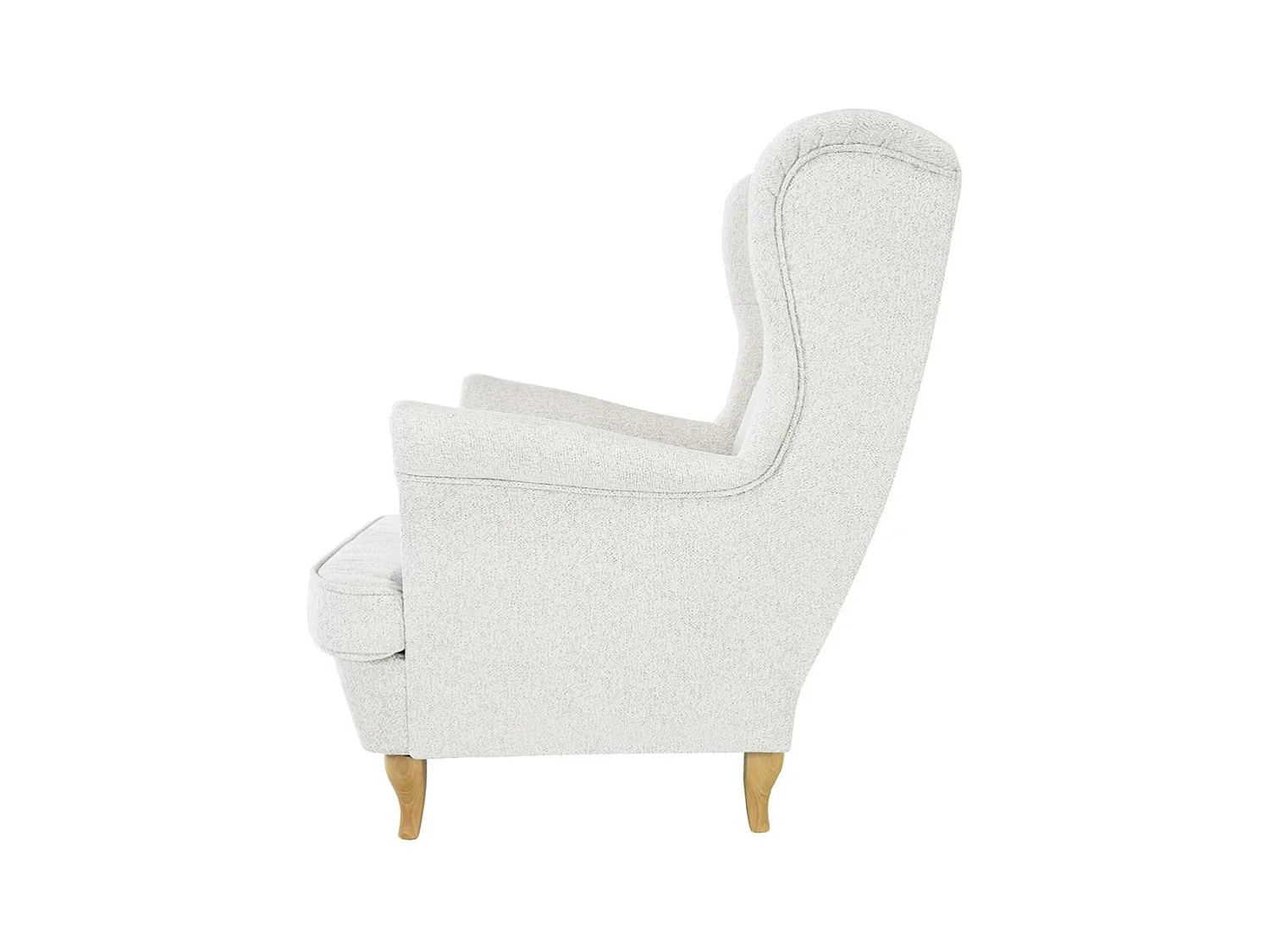 CHESTERFIELD-FAUTEUIL Falco beige avec pieds en bois de hêtre