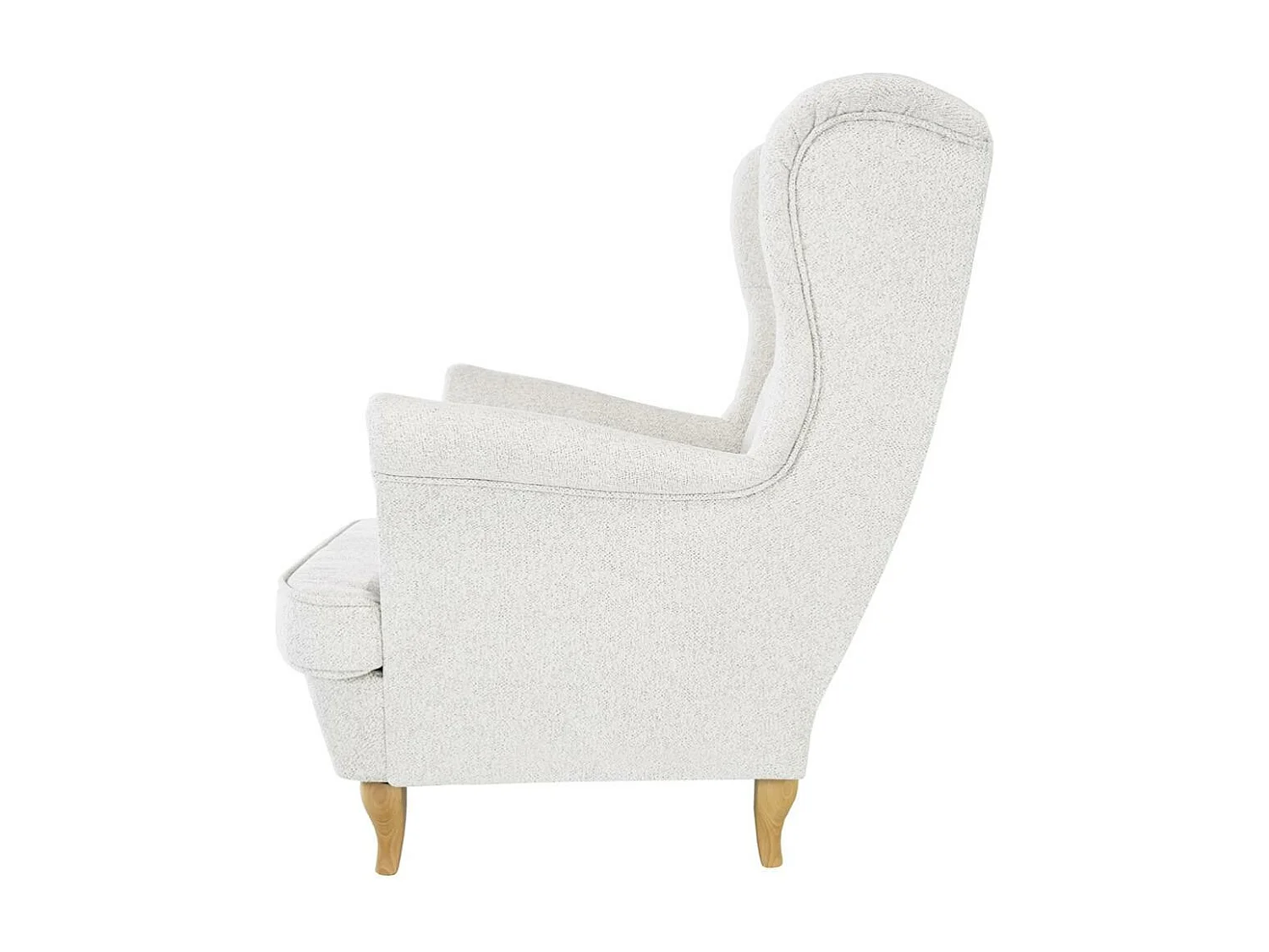 CHESTERFIELD-FAUTEUIL Falco beige avec pieds en bois de hêtre