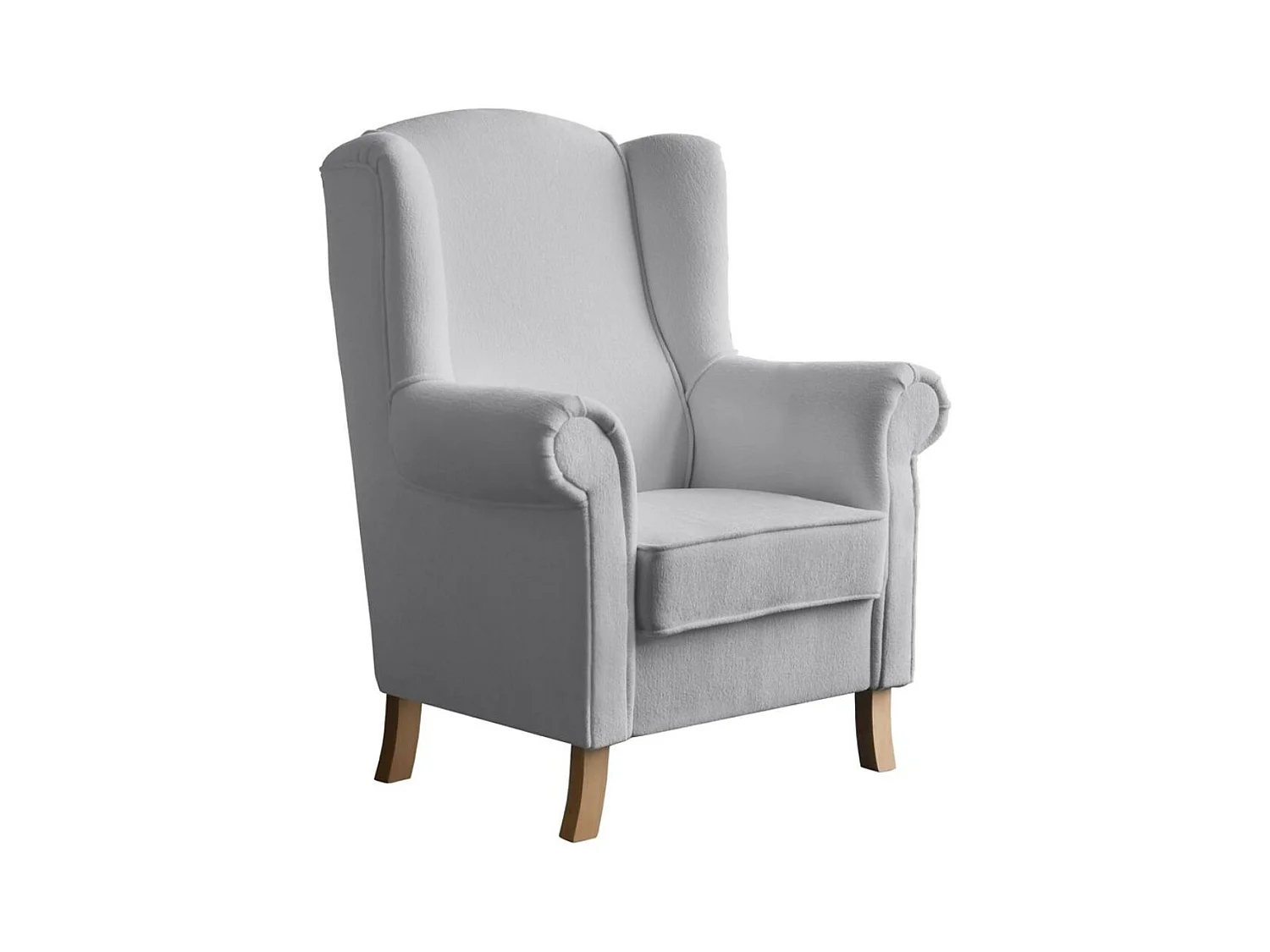 OHRENSESSEL Leonardo lichtgrijs bouclé-stof