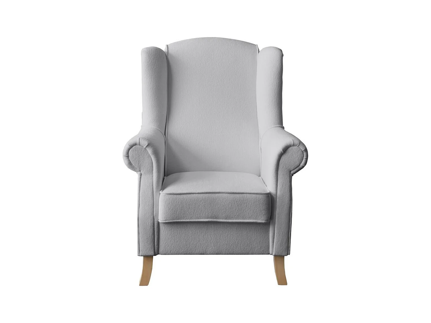 OHRENSESSEL Leonardo lichtgrijs bouclé-stof