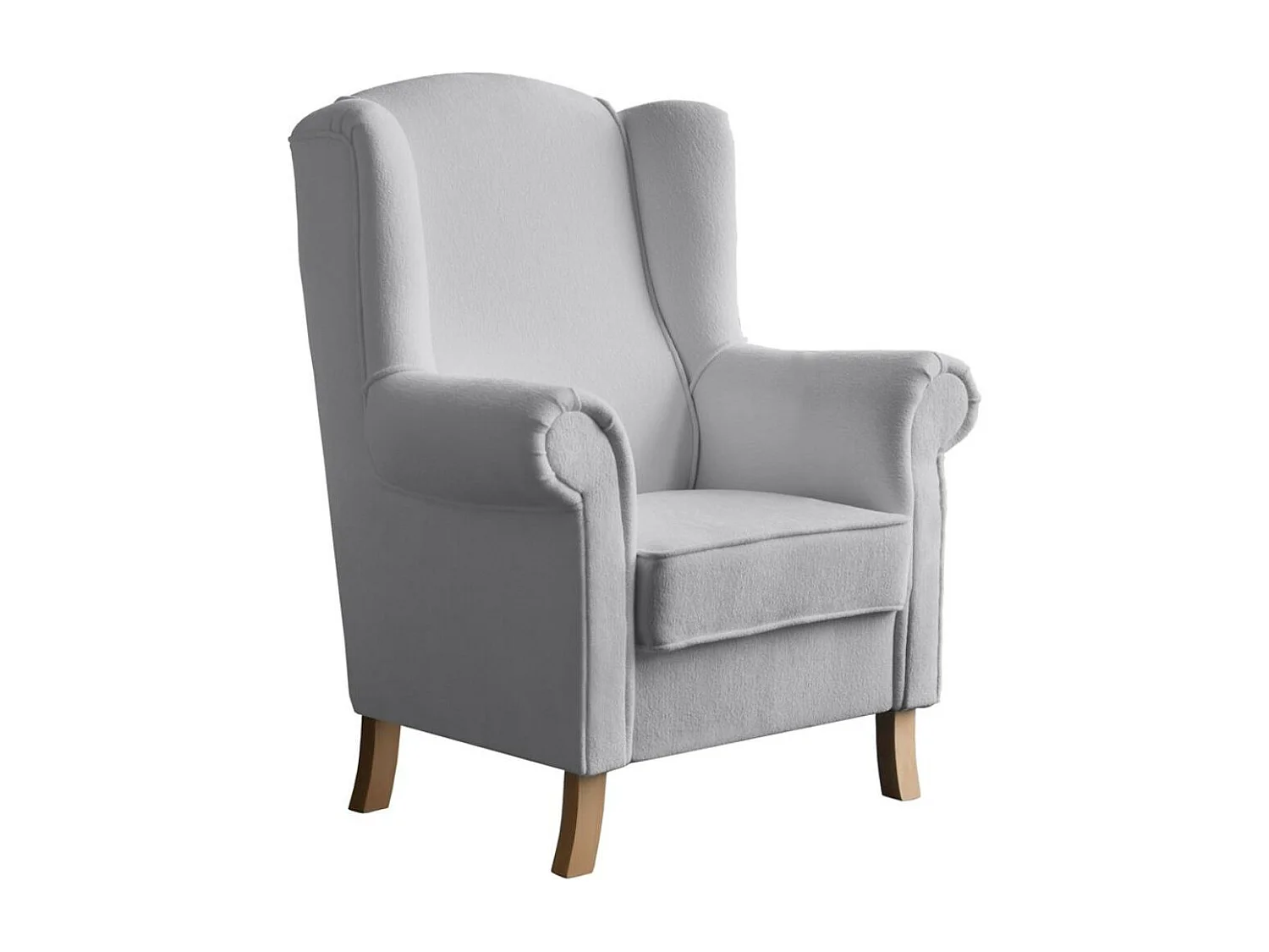 OHRENSESSEL Leonardo lichtgrijs bouclé-stof