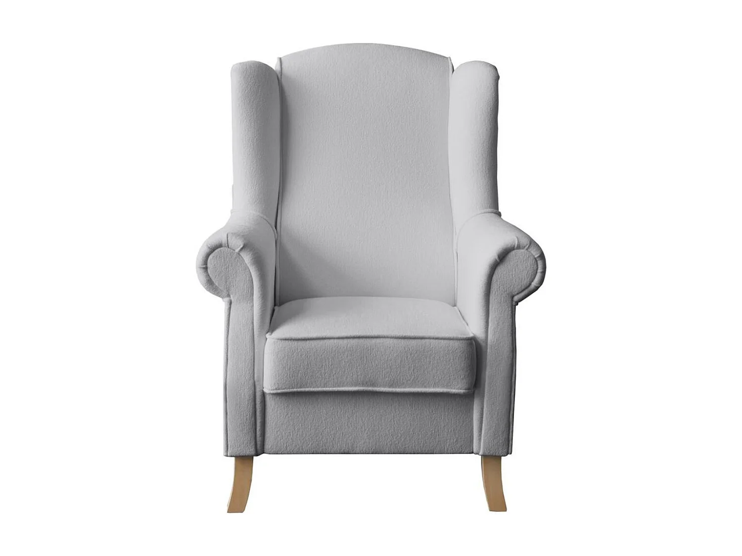 OHRENSESSEL Leonardo lichtgrijs bouclé-stof