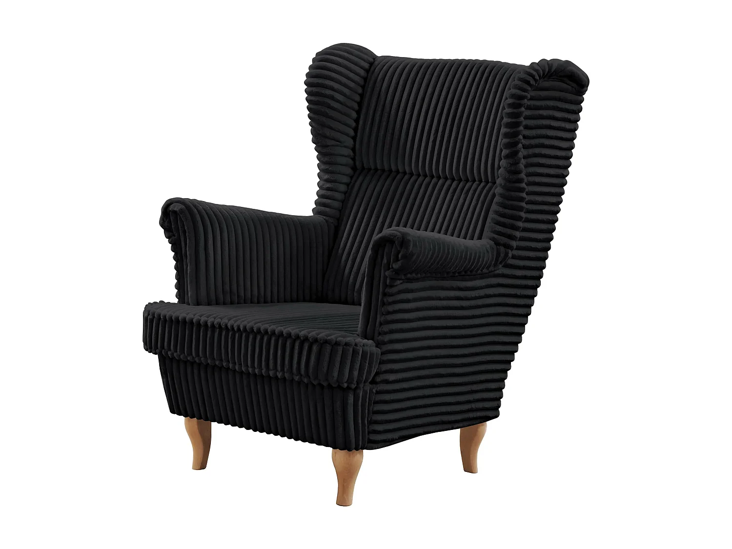 RELAXSESSEL Felix Schwarz mit Buchenbeinen Cordstoff