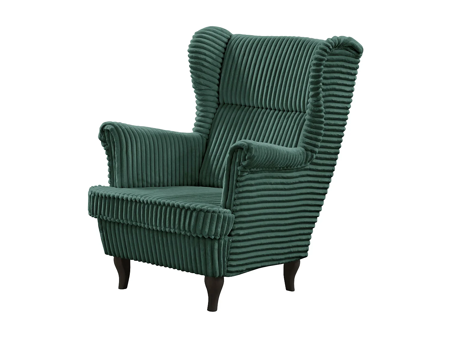 RELAXSESSEL Felix Grün mit Wenge Beinen Cordstoff