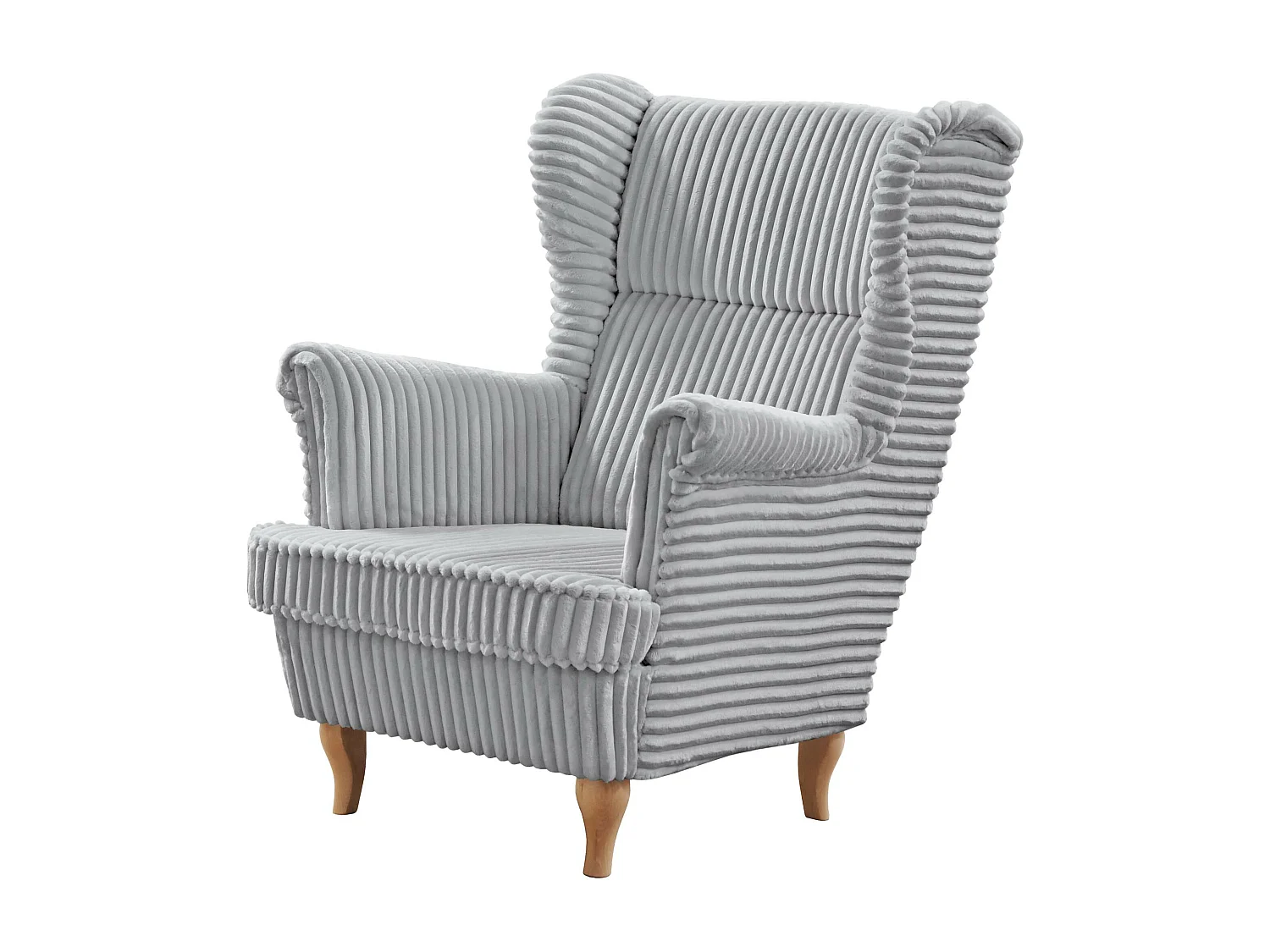 RELAXSESSEL Felix Grau mit Buchenbeinen Cordstoff