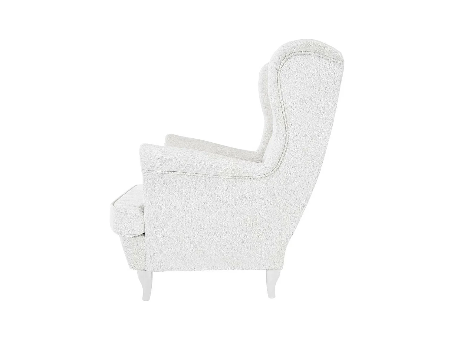 CHESTERFIELD-FAUTEUIL Falco beige clair avec pieds en bois blanc