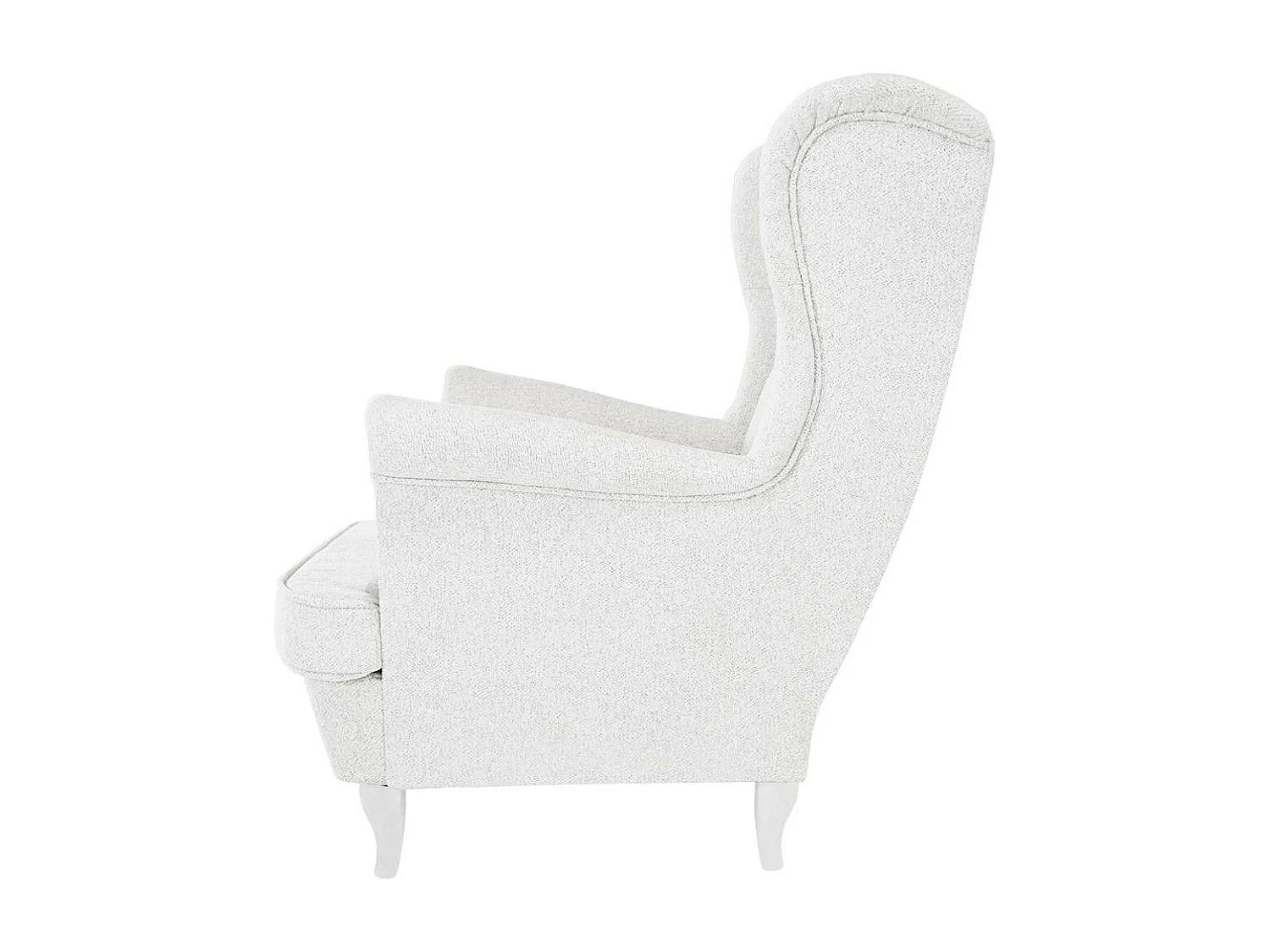 CHESTERFIELD-FAUTEUIL Falco beige clair avec pieds en bois blanc