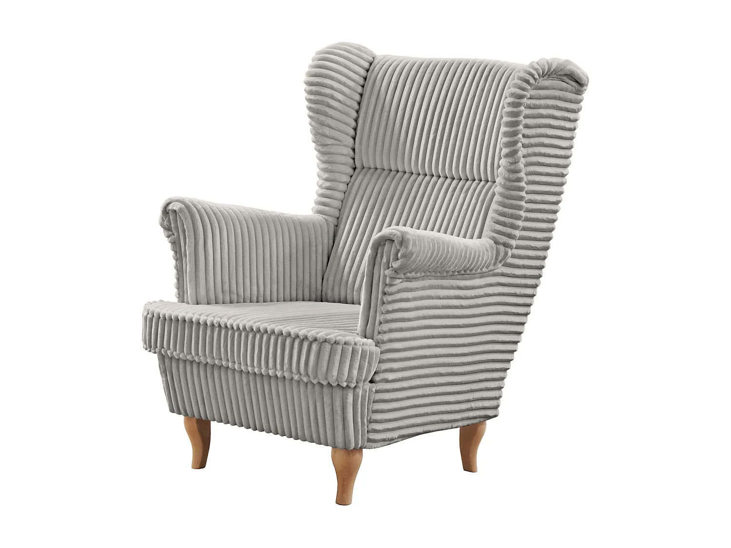 RELAXSESSEL Felix Hellgrau mit Buchenbeinen Cordstoff