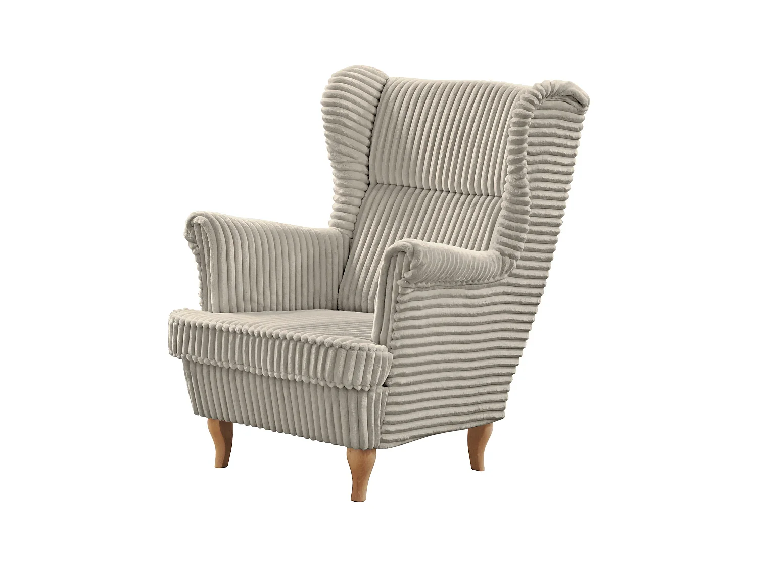 RELAXSESSEL Felix Beige mit Buchenbeinen Cordstoff