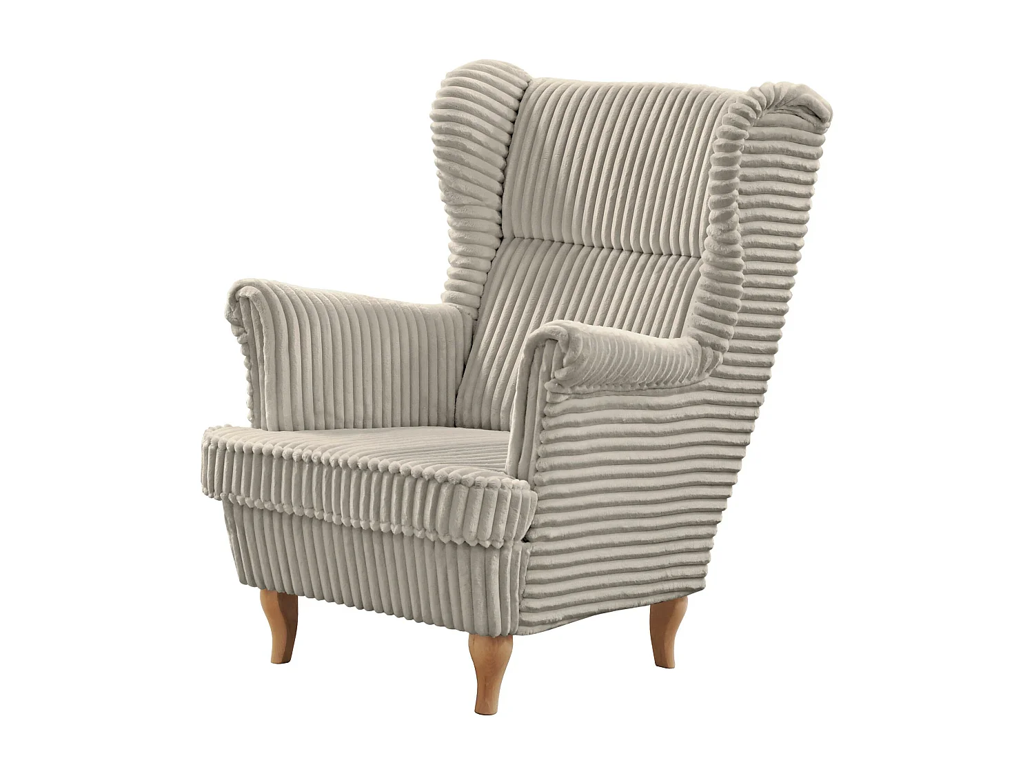 RELAXSESSEL Felix Beige mit Buchenbeinen Cordstoff