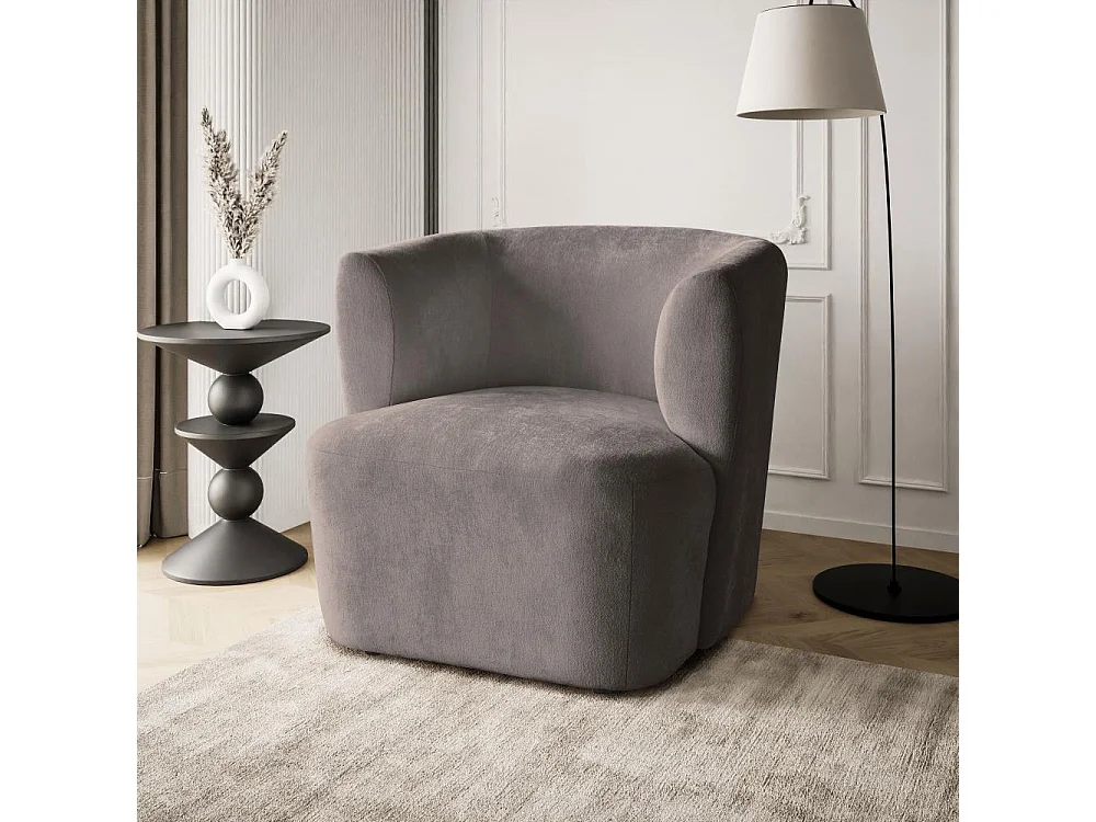 FAUTEUIL Nori marron velours