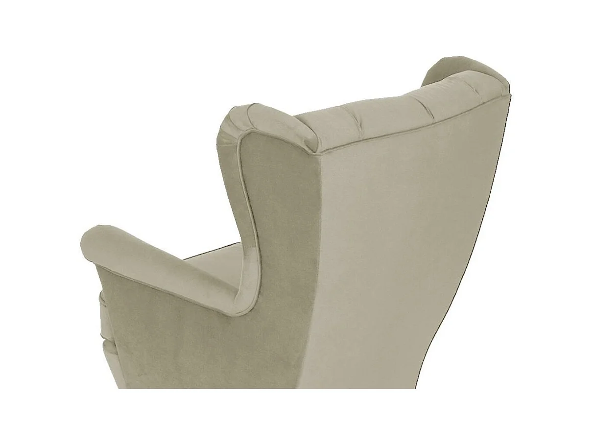 CHESTERFIELD-SESSEL Falco beige mit Holzbeinen