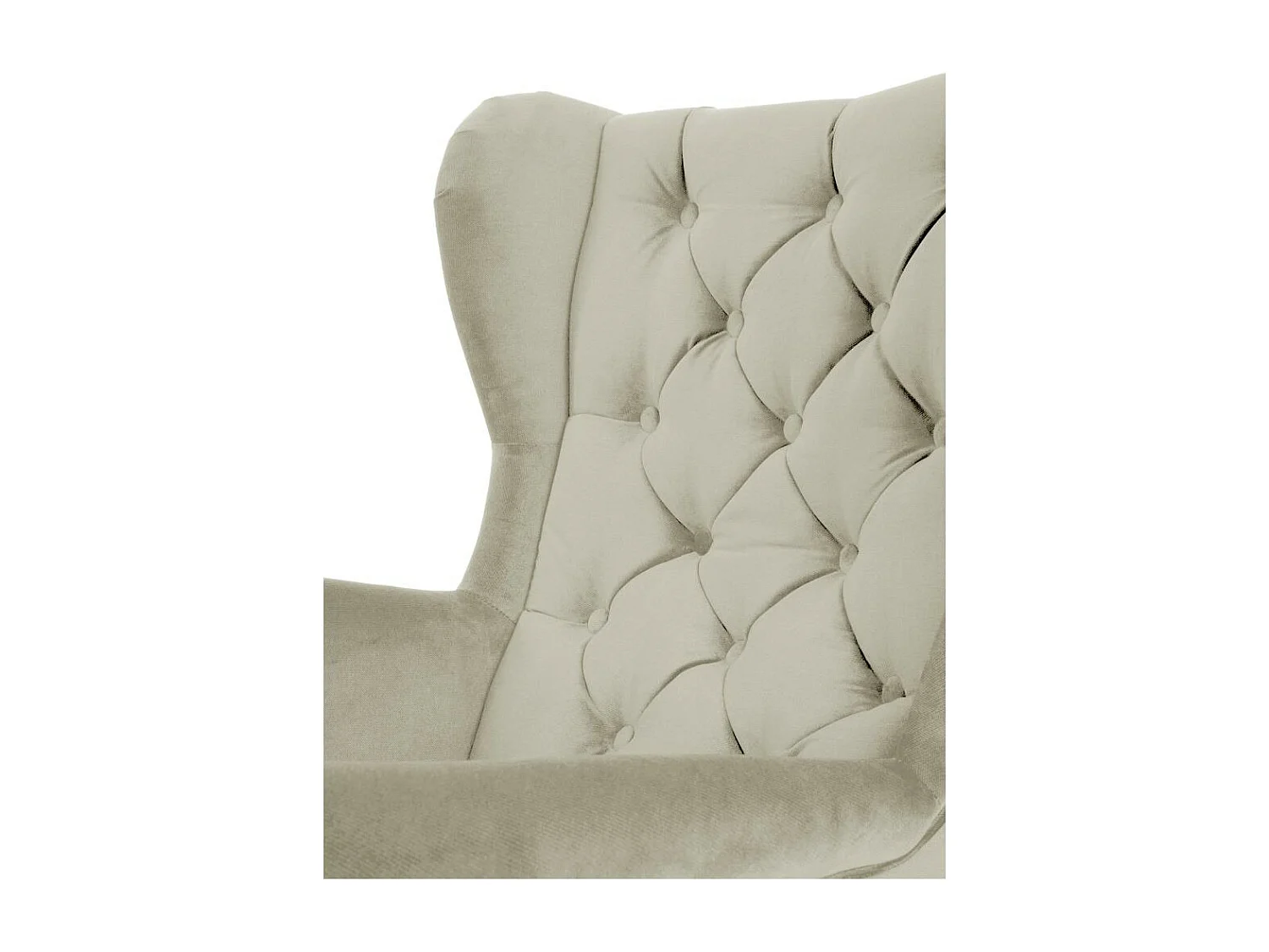 CHESTERFIELD-FAUTEUIL Falco beige avec pieds en bois
