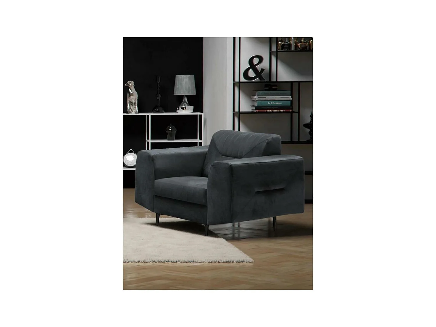 RELAXSESSEL Venezia dunkelgrau mit schwarzen Beinen