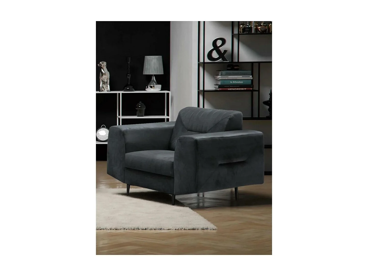 RELAXSESSEL Venezia dunkelgrau mit schwarzen Beinen