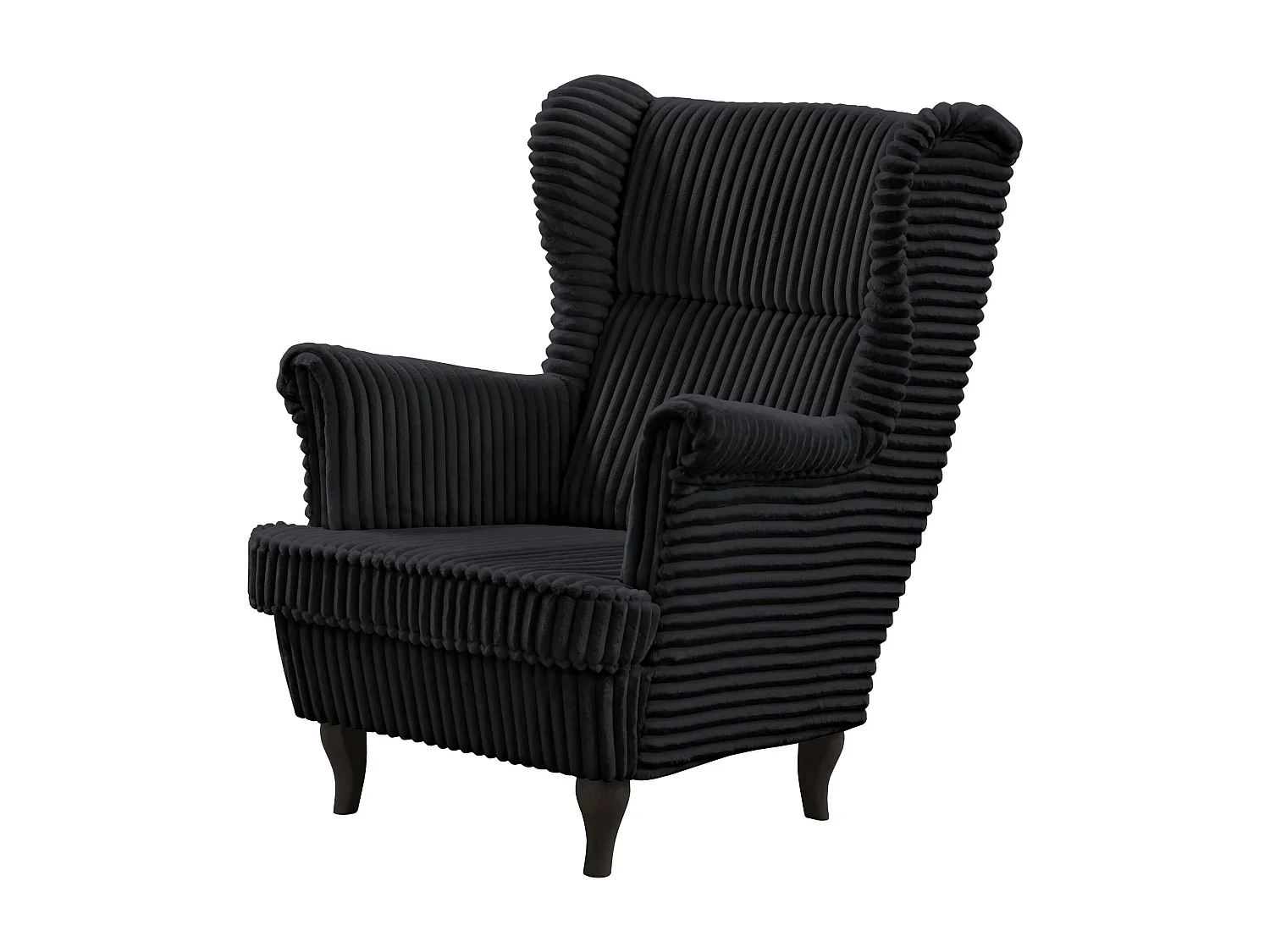 RELAXSESSEL Felix Schwarz mit Wenge Beinen Cordstoff