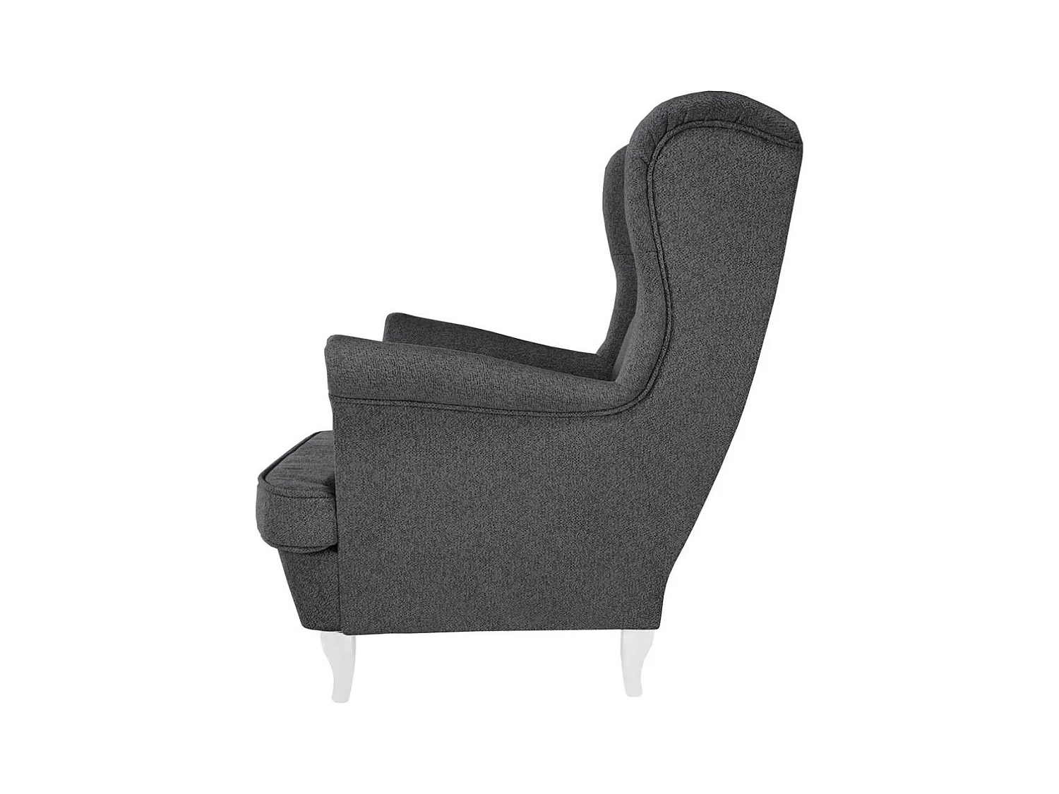 CHESTERFIELD-SESSEL Falco dunkelgrau mit Weiß Holzbeinen