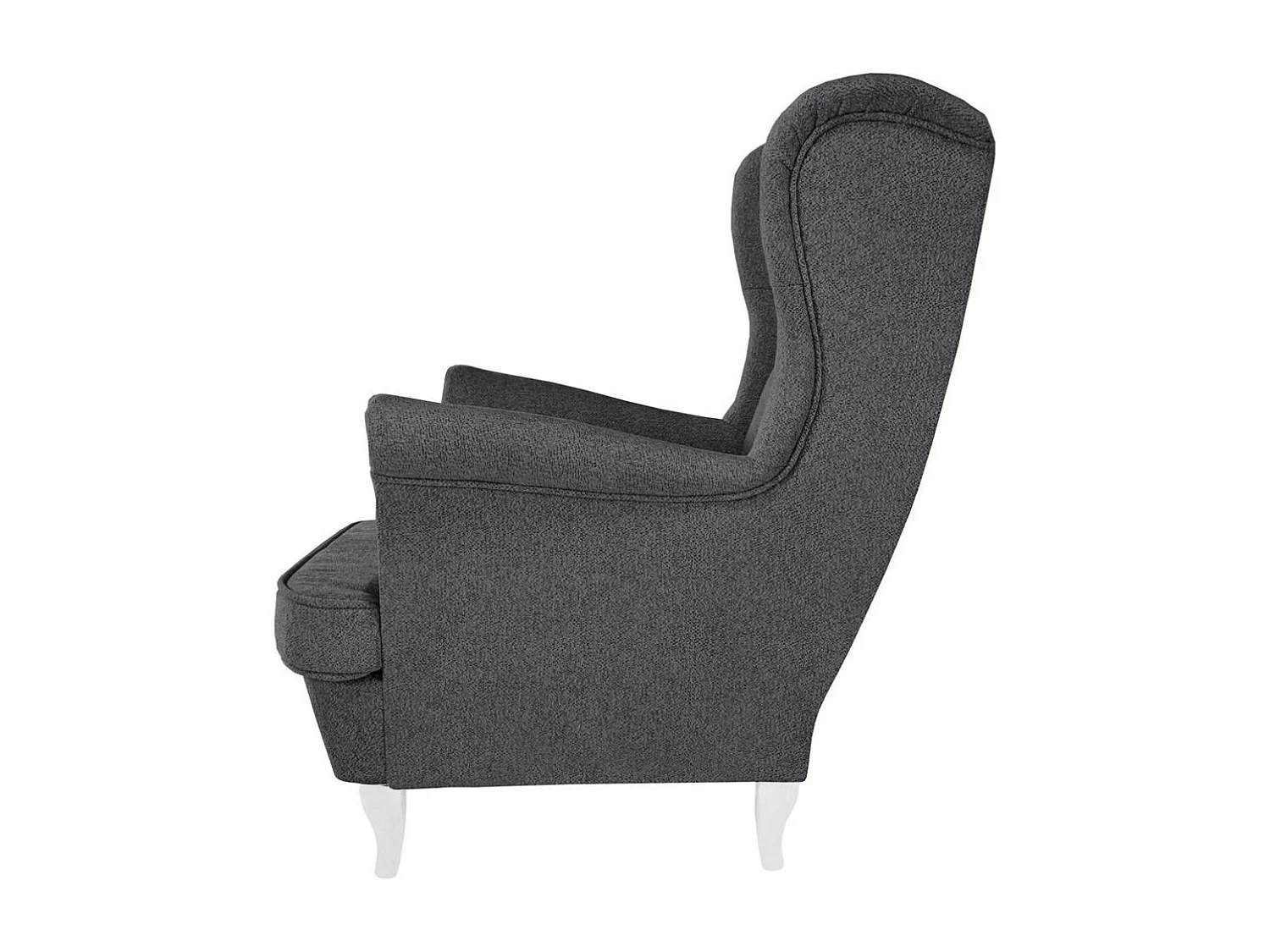 CHESTERFIELD-FAUTEUIL Falco gris foncé avec pieds en bois blanc