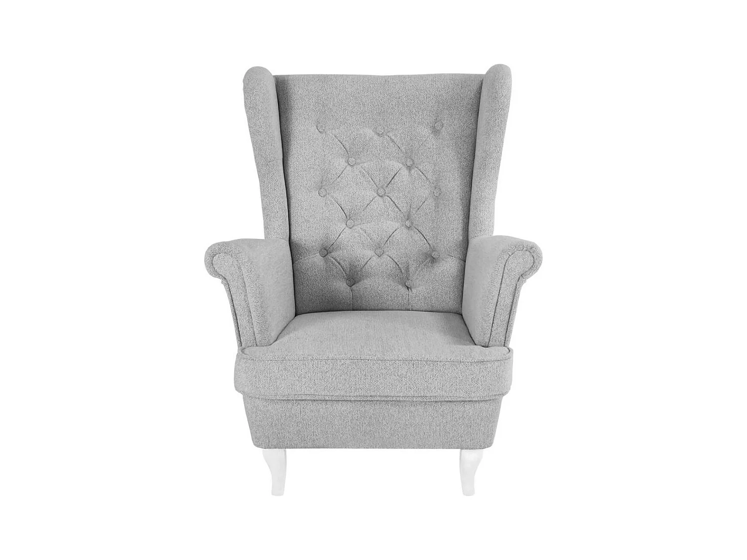 CHESTERFIELD-SESSEL Falco hellgrau mit Weiß Holzbeinen