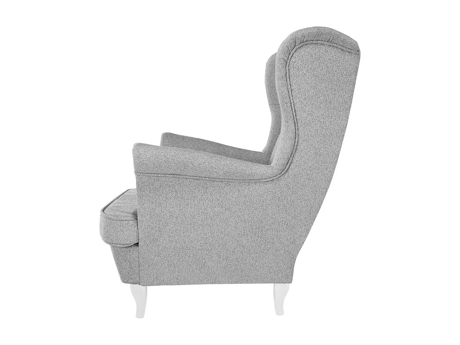 CHESTERFIELD-SESSEL Falco hellgrau mit Weiß Holzbeinen
