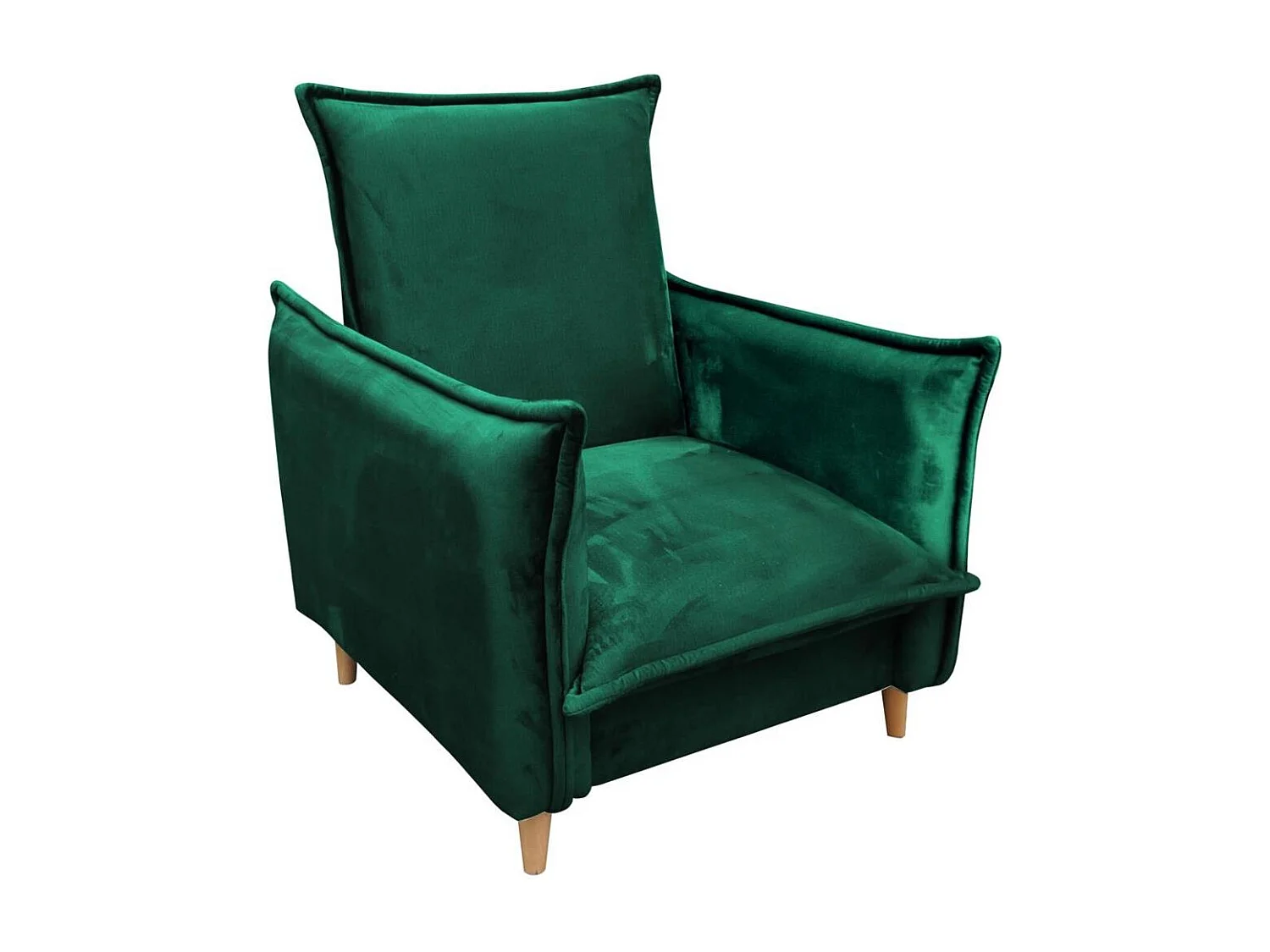 FAUTEUIL RELAX Pillow vert avec pieds en hêtre