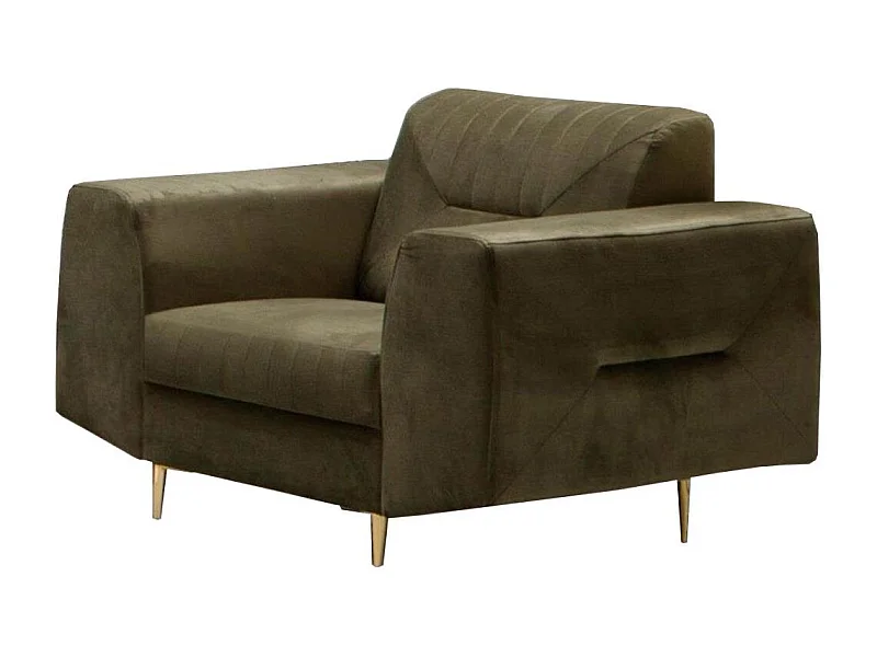 FAUTEUIL RELAX Venezia vert olive avec pieds dorés