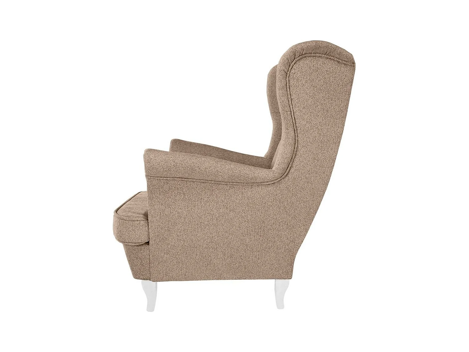 CHESTERFIELD-SESSEL Falco hellbraun mit Weiß Holzbeinen