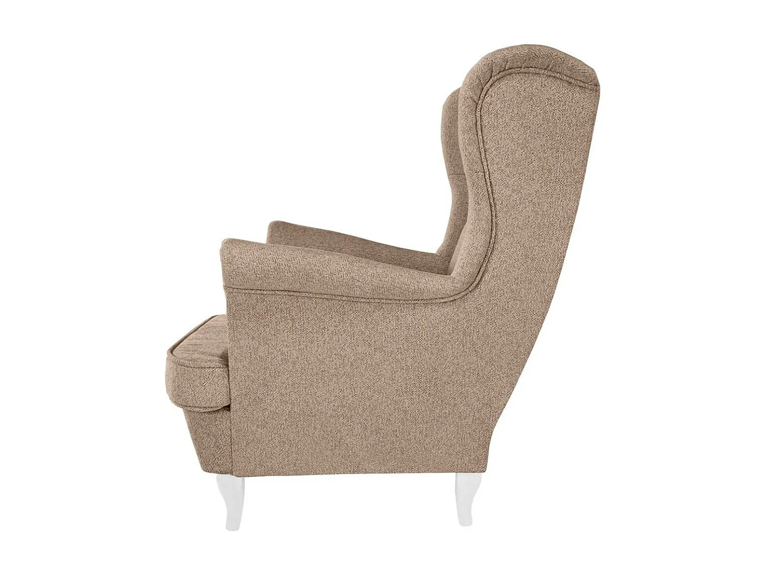 CHESTERFIELD-SESSEL Falco hellbraun mit Weiß Holzbeinen