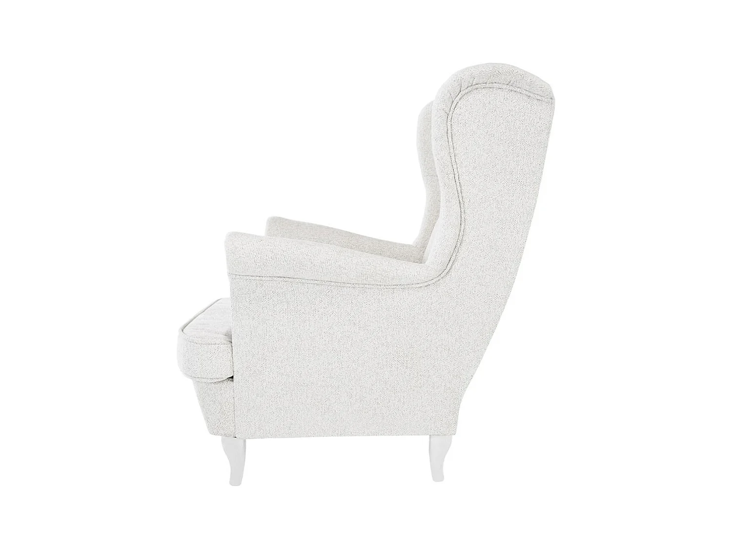 CHESTERFIELD-SESSEL Falco beige mit Weiß Holzbeinen