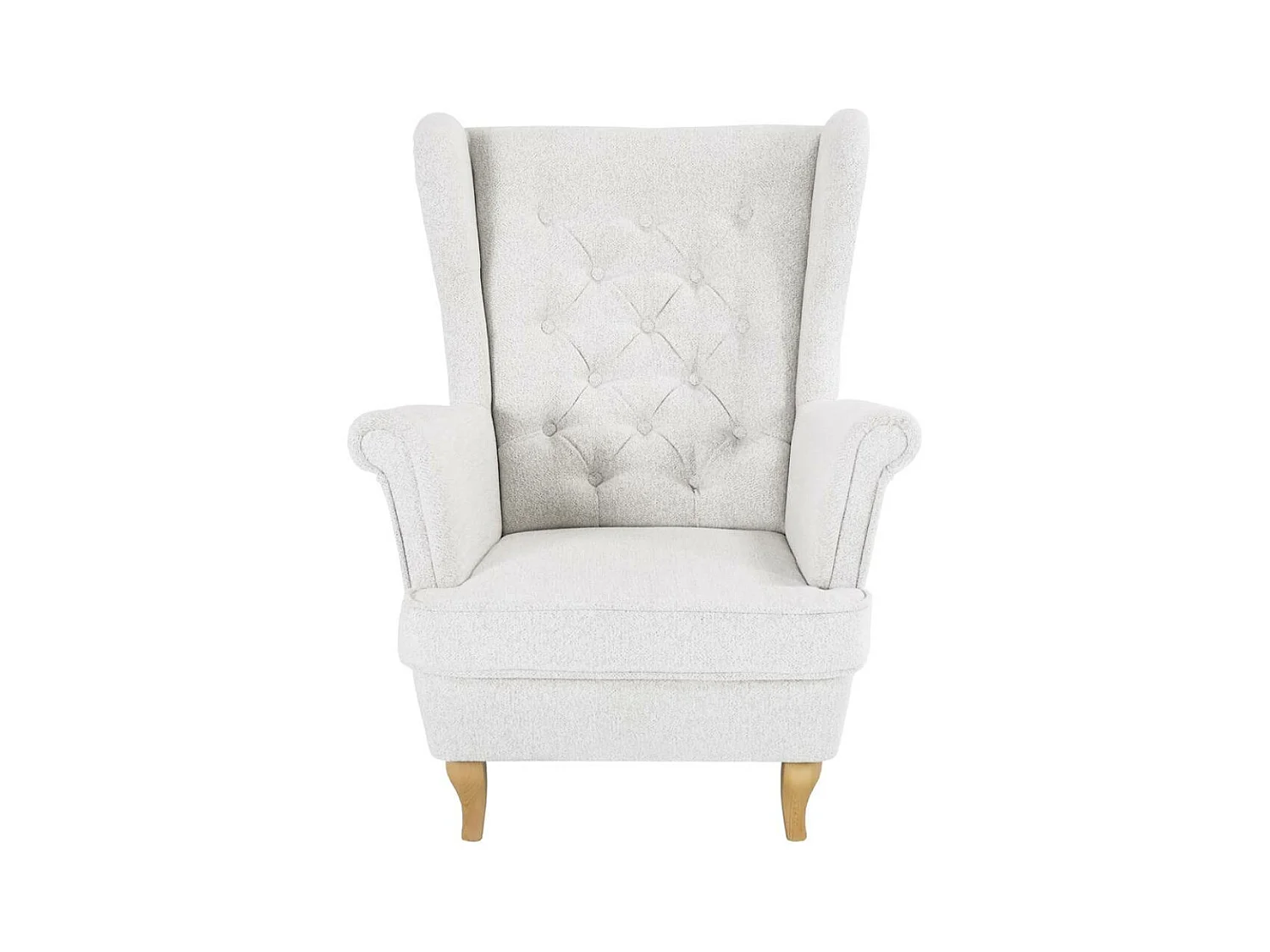 CHESTERFIELD-SESSEL Falco hellbeige mit Buche Holzbeinen