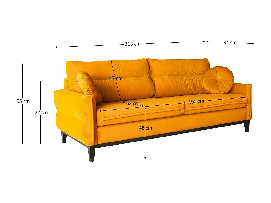 SOFA 2-SITZER Belweder Velours gelb