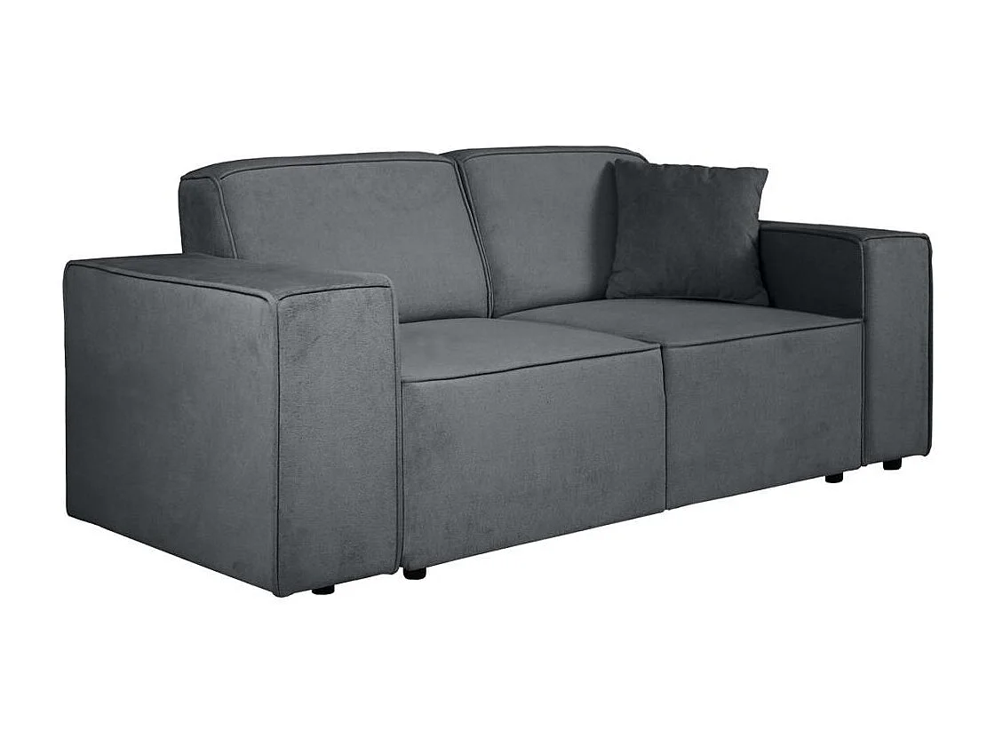 CANAPE 2 PLACES Pedro sans fonction sommeil gris foncé