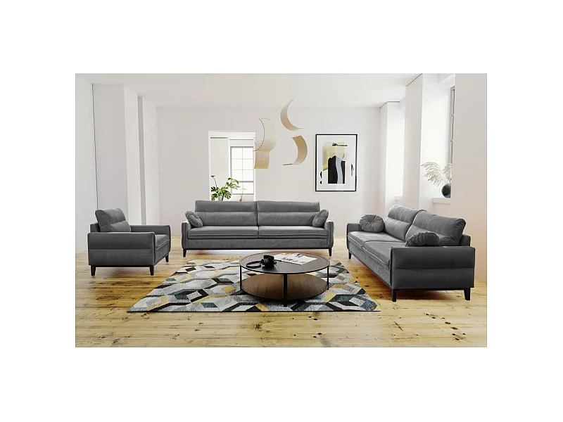 SOFA 2-SITZER Belweder Velours grau