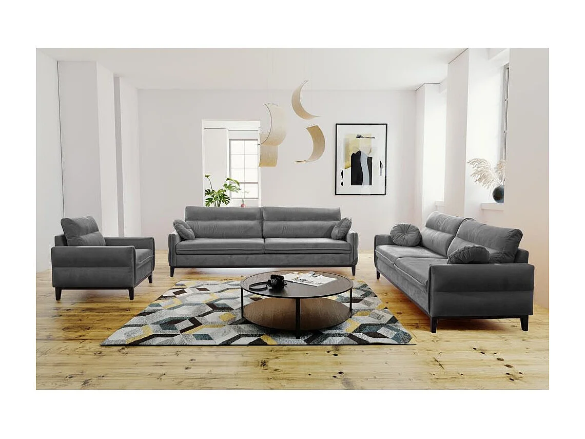 SOFA 2-SITZER Belweder Velours grau