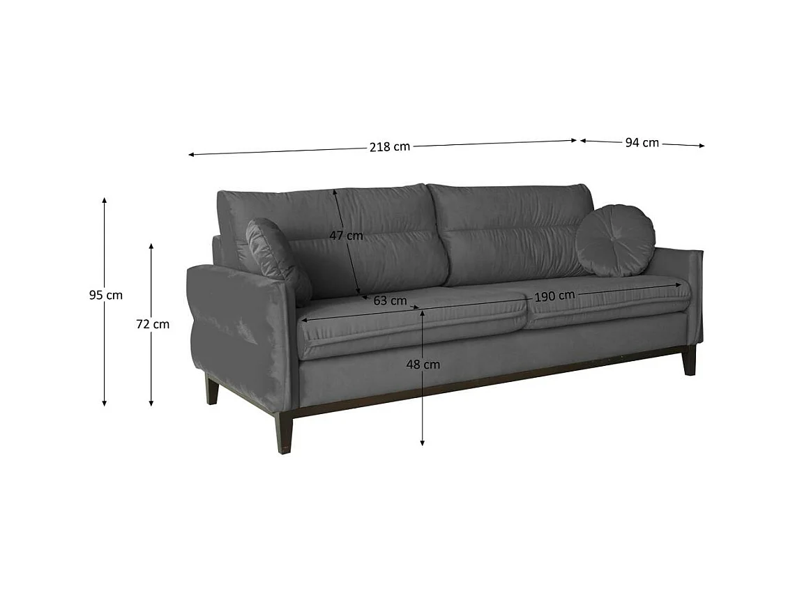 SOFA 2-SITZER Belweder Velours grau