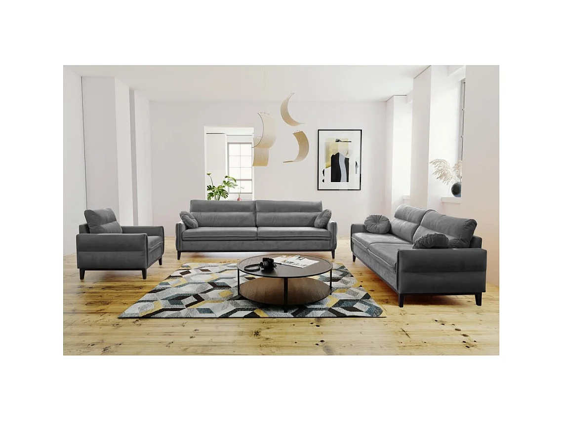 SOFA 2-SITZER Belweder Velours grau