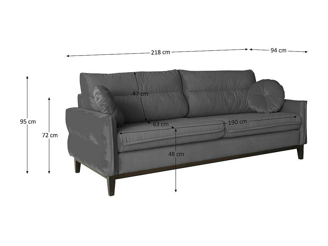 SOFA 2-SITZER Belweder Velours grau