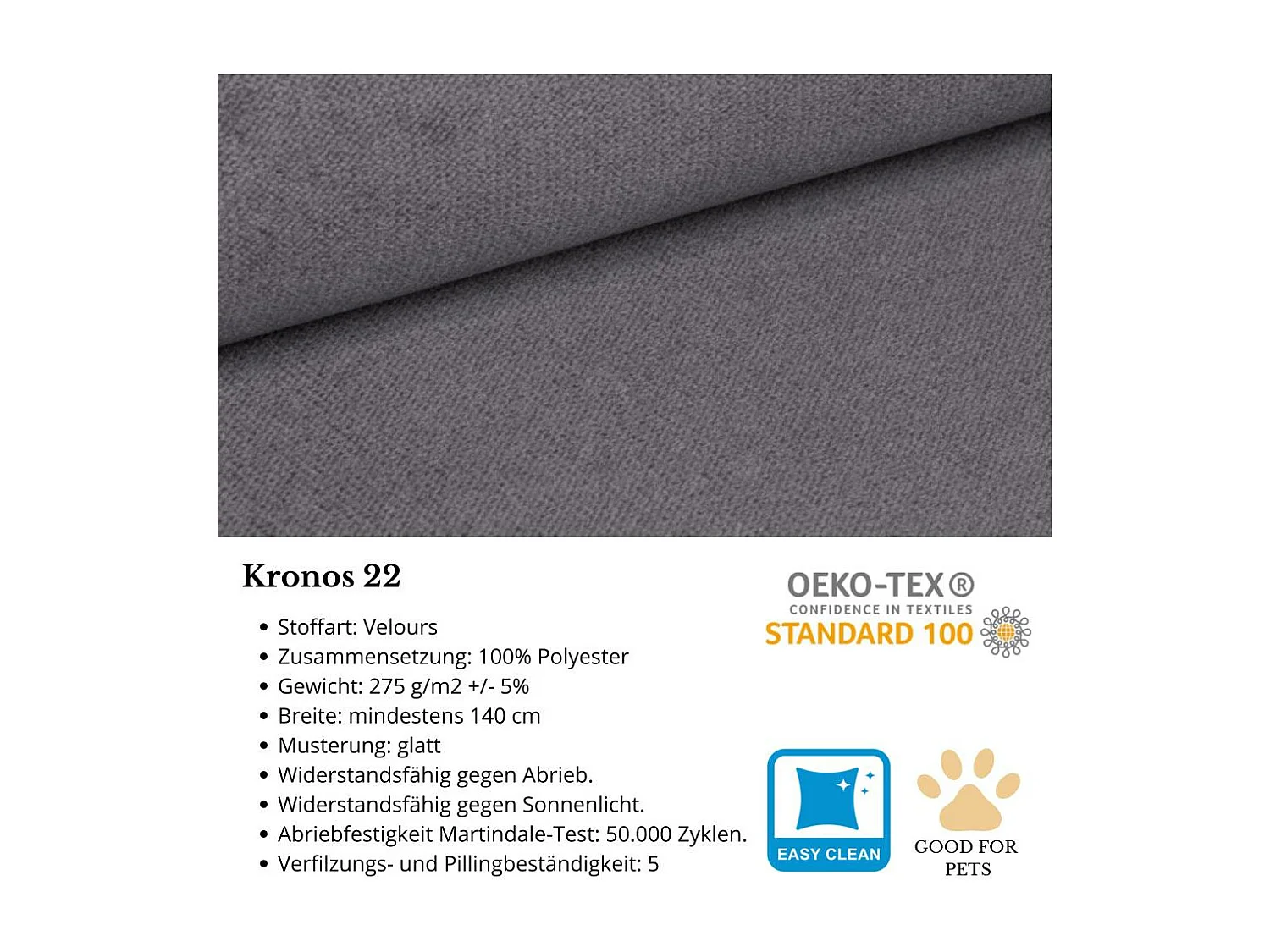 SOFA 2-SITZER Belweder Velours grau