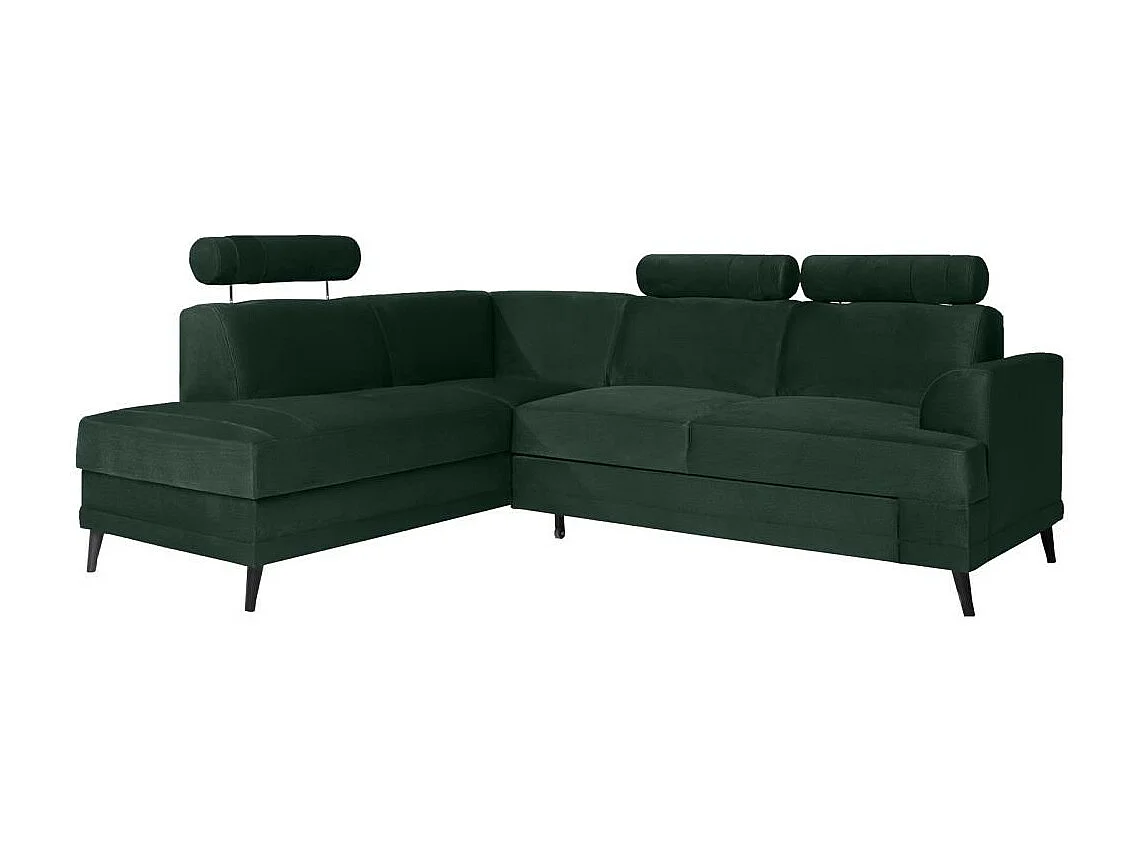 Canapé-lit ECKSCHLAFSOFA Kordian gauche vert