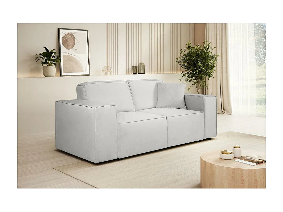 CANAPE 2 PLACES Pedro sans fonction sommeil beige clair