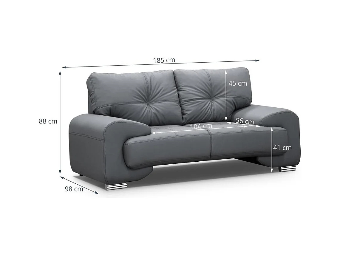 SOFA 2-SITZER Omega grau