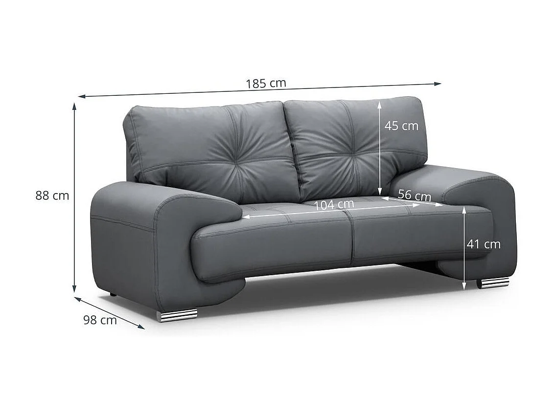 SOFA 2-SITZER Omega grau