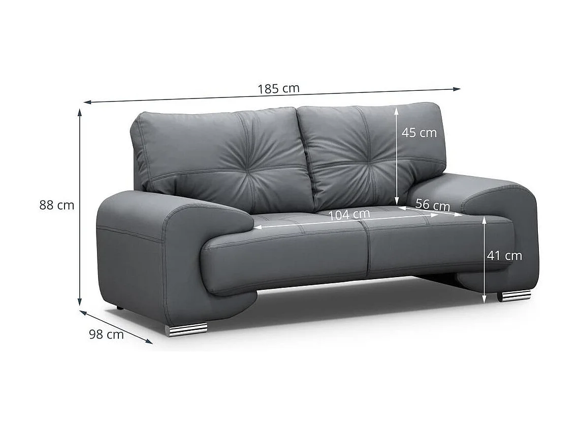 SOFA 2-SITZER Omega grau