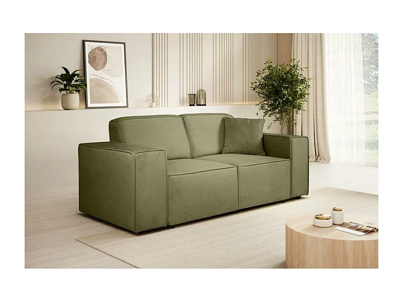 CANAPE 2 PLACES Pedro sans fonction sommeil vert