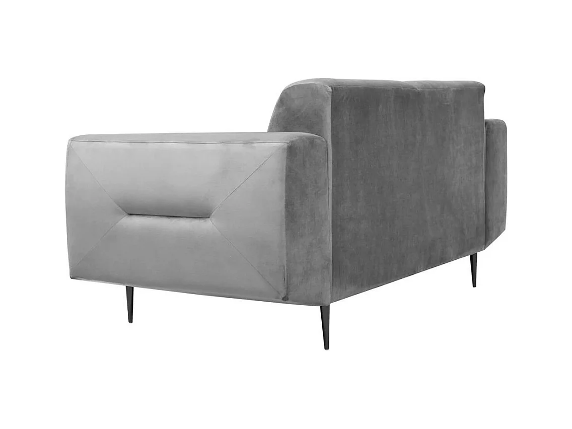 2-SITZER SOFA Venezia hellgrau mit schwarzen Beinen