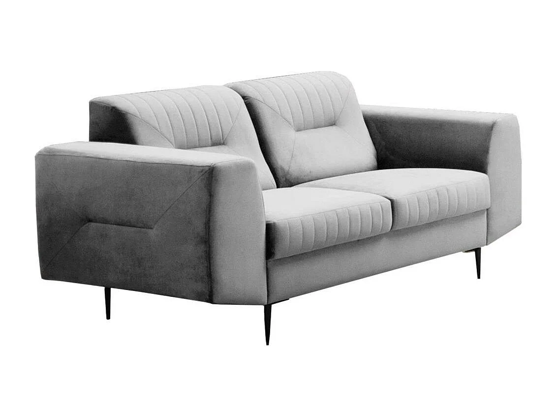 CANAPE 2 PLACES Venezia gris clair avec pieds noirs